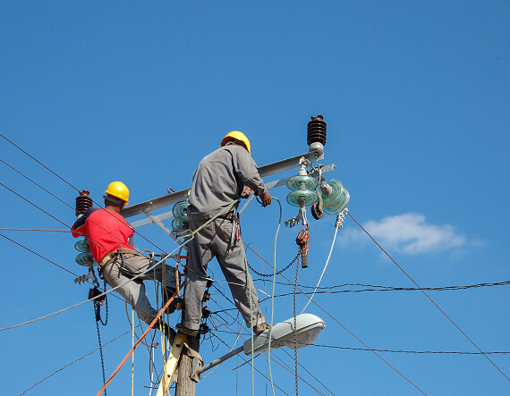 Electrician checking a home electrical system